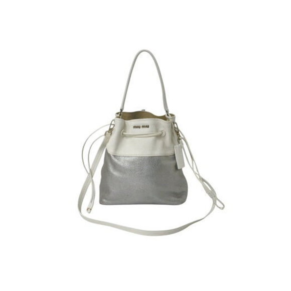 Miu Miu Bag leather Madras Shoulder white - Picture 1 of 9